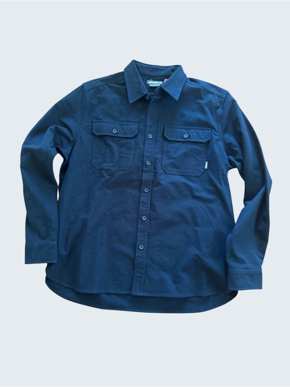 Eddie Bauer Men's Double Brushed Chamois Shirt - Navy